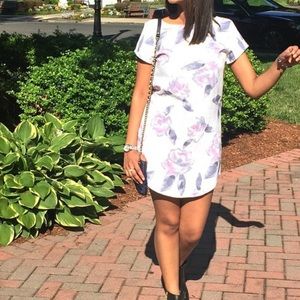 White midi dress with florals